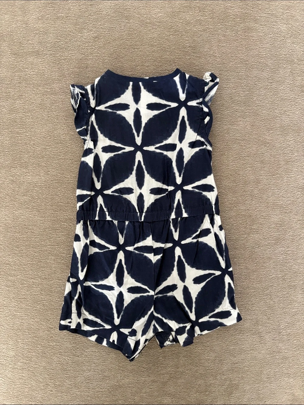 Carter's Navy & White Tie-Dye Star Romper